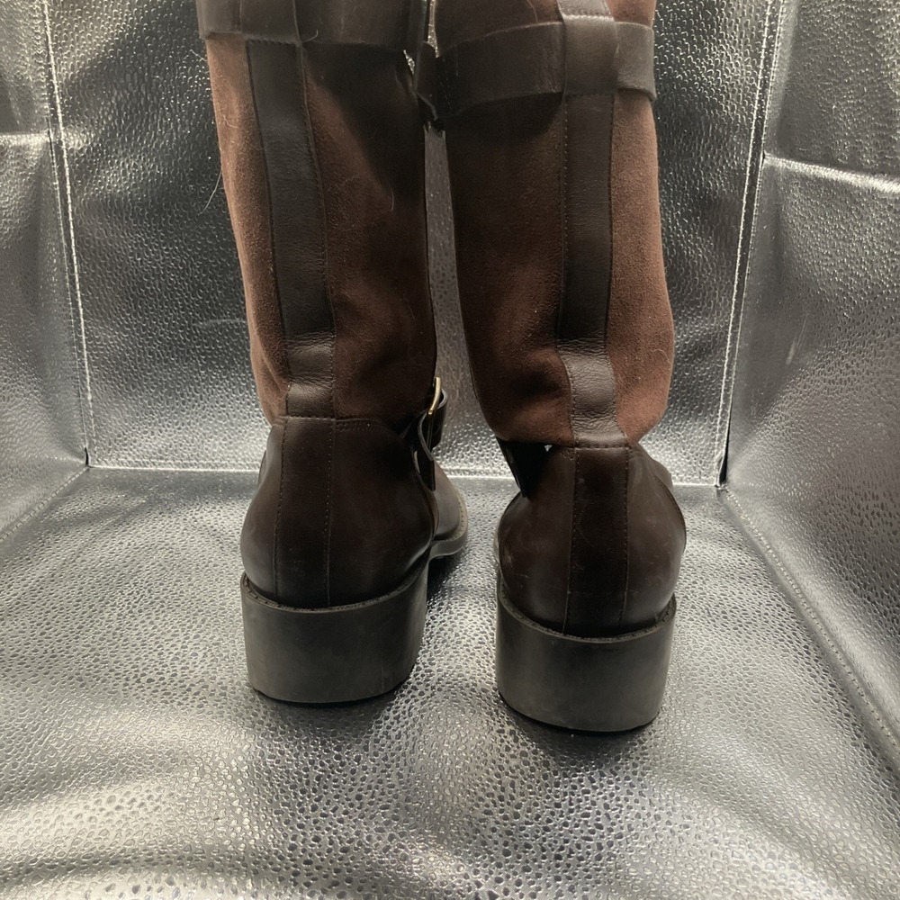Cole Haan Woman's 7 Brown Leather/Suede Side Zip Boots - Picture 7 of 14